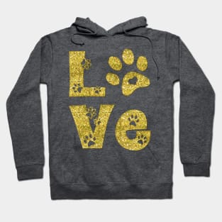 gold glitter for cats lovers Hoodie